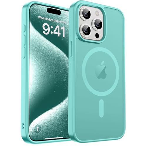 zapica Magnetic for iPhone 15 Pro Case, Blue Green