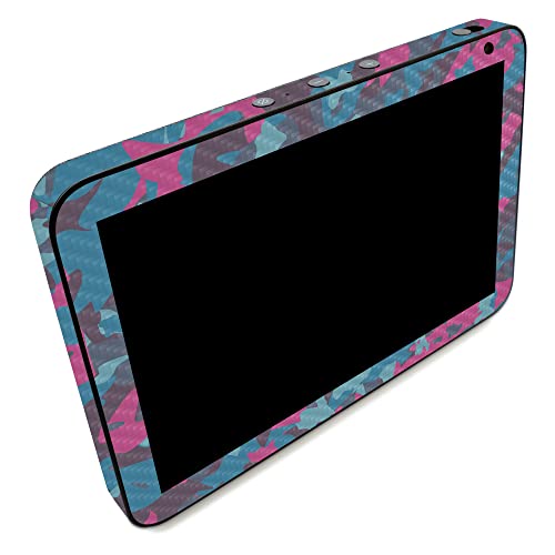 Image of MightySkins Carbon Fiber Skin Compatible with Amazon Echo Show 8 (Gen 2) - Cool Blue Pink Camo | Protective, Durable Textured Carbon Fiber Finish | Easy to Apply
