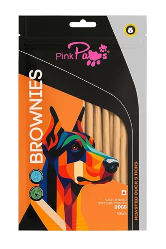 Pink Paws Brownies Roasted Duck Stick Premium Dog Treat 100g Natural Healthy Pet Snack Chews Delicious Indulgence for Happy Canines
