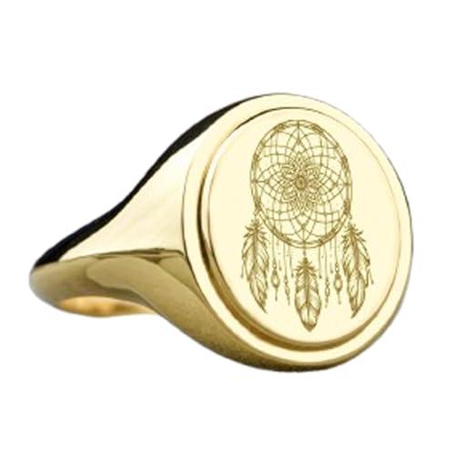 Bague attrape-rêves en argent qui ne noircit pas | Chevalière plaqué or anti-allergie
