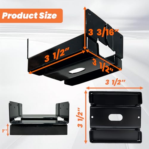 10PCS 4x4 Post Base for Concrete Heavy Duty Black E-Coated 4x4 Post Bracket Anchor Adjustable Base with 1" Standoff for Deck Pergola Patio Gazebo Porch（Included Screws） by EONECROSS - Used condition - Image 2