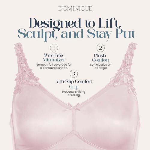 Dominique Women’s Jillian Wire-Free Minimizer Bra #6800 – Seamless Full Figure Wireless Bra - Lingerie for Women2