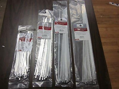 100pc 8" 12" 15" 17" STAINLESS STEEL METAL LOCKING WIRE CABLE ZIP TIES STRAPS