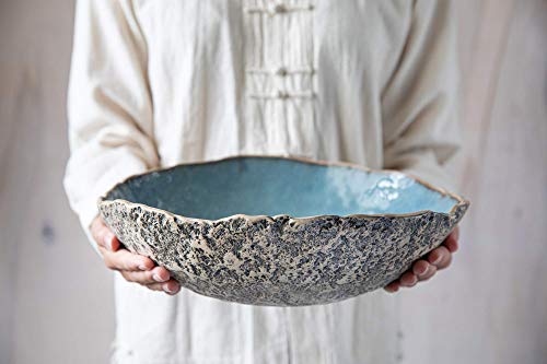 Large handmade salad bowl Handmade ceramics Large centrepiece Wedding gift Unique Decorative bowl Fruit bowl