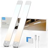LROLTEF LEDセンサーライト フレームレス超薄型 キッチンライト 人感センサー 室内 マグネット付き40cm 2200mAh 大容量 Type-C充電式 電球色 昼白色 昼光色 三段階調色 無段階調光 取付簡単 両面テープ 磁石付属 配線不要 省エネ 高感度 高輝度 クローゼット/階段/玄関/廊下/キッチン 2本入り
