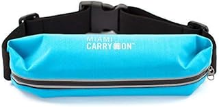 Miami Carryon Reflective Running Workout Fitness Belt Waist Pack, Sweat-Proof, Rain-Proof (Light Blue)