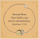 Second Mom Sunflower Bracelet Our faith can move mountains Inspire Confidence Birthday Gifts