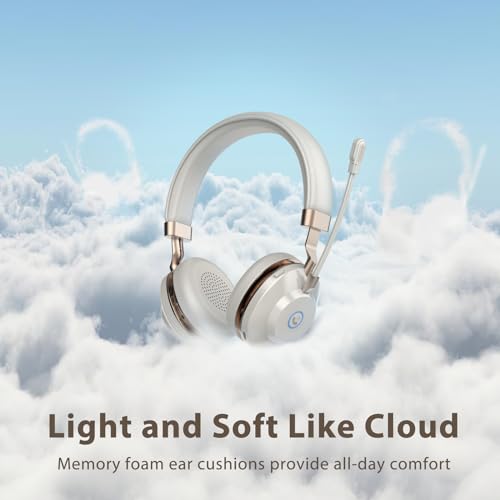 Image of Wireless Headset with Mic for Work, Bluetooth Headset with Noise Cancelling Microphone, On Ear Wireless Headphones with USB Dongle & Mute Function for Work from Home Computer Office Teams Call Center