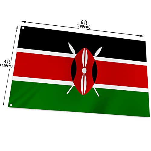 Drapeau du Kenya grand format 1,2x1,8 m pour décoration de fête - 4
