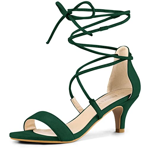 Sandales à lacets femme bout ouvert vert en pointure 39
