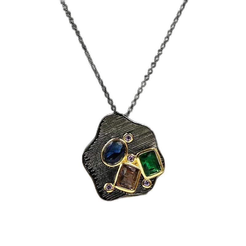 Collier géométrique strass super brillant éclat cristal et chaîne ronde