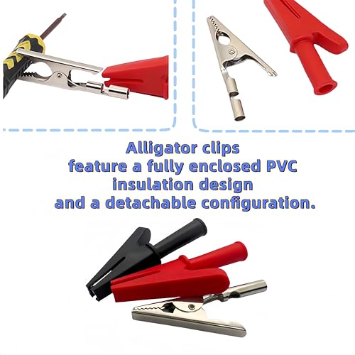 Image of 10PCS 30A Insulated Alligator Clips Crocodile Clamps Nickel Plated Copper Electric Circuit Test Testing 4mm Standard Banana Plug Connectio (Black+Red) Gytovvvz