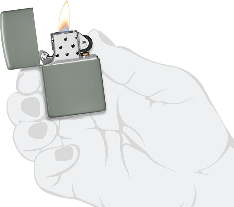 Image of Zippo Green Matte - Sage Design Windproof Pocket Fuel Lighter, Refillable, BIS Certified