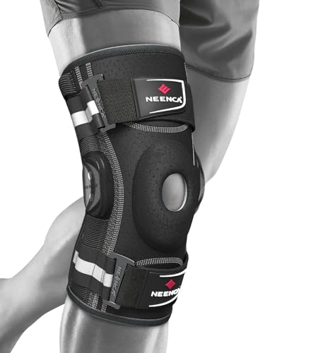 NEENCA Professional Hinged Knee Brace, Medical Knee Support with Removable Dual Side Stabilizers for Knee Pain, Arthritis, Meniscus Tear, Sports, Injury Recovery, Joint Pain Relief, ACL. Men & Women