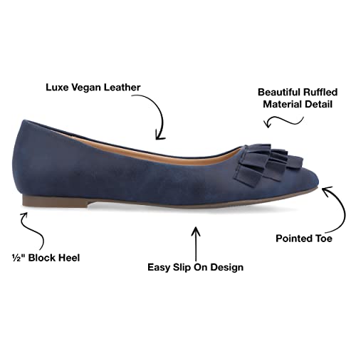 Journee Womens Judy Wide Width Slip On Pointed Toe Ballet Flats2