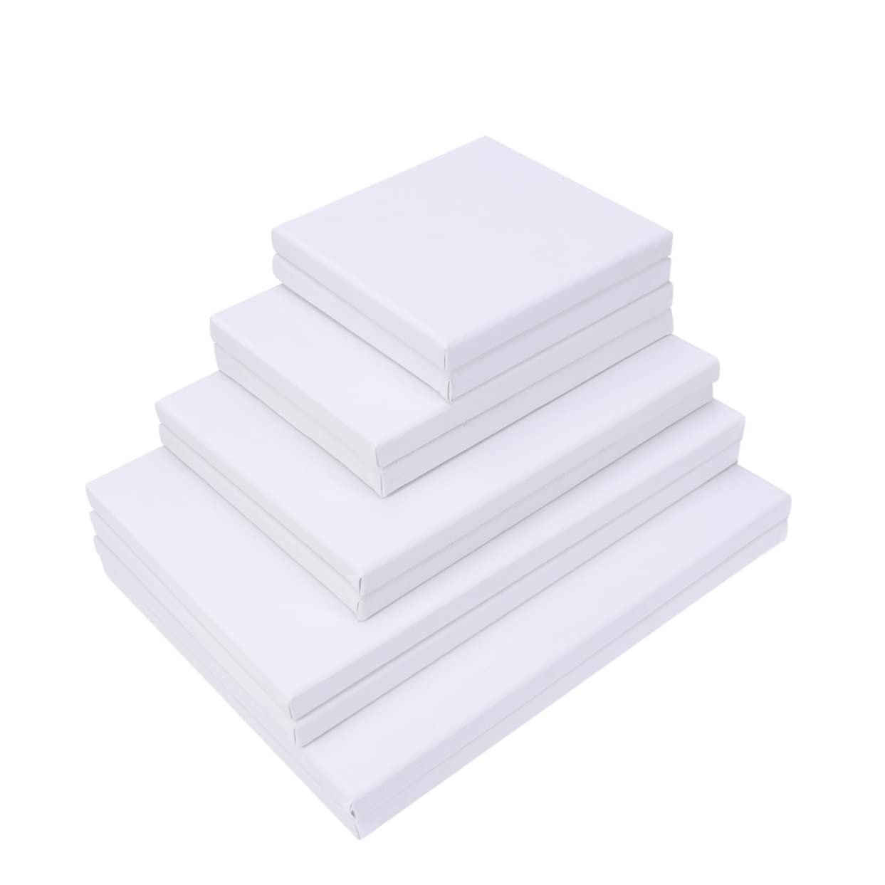 SHINEOFI 10pièces Toile à Peindre Étirée Coton Blanc De Cadres Diy Pour Peinture Et Dessin Dimensions Variées