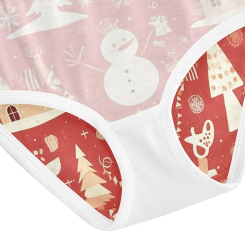 Girls' Hipster Triangle Panties Breathable Underwear for Kid Red Christmas Village in Sizes 2T,3T, 4T, 5T, 6Y and 8Y 5