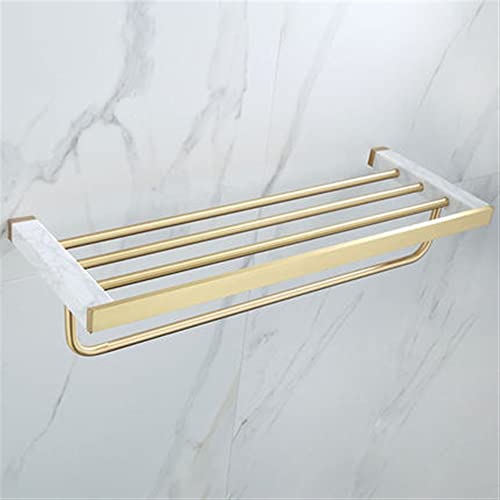 Étagère de salle de bain brossée avec porte-serviettes en inox