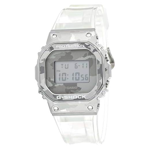 Casio Relógio de pulso digital masculino G Shock gm 5600Scm 1Dr Metal Face, prata, pulseira, Prata, alça