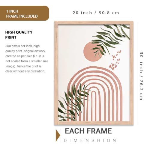 Image of kotart Painting Boho Wall Art Home Decoration Paintings With Frame For Living Room Bed Room Hotel Wall Decor Digital Reprint Set of 3 (20x30 Inch)