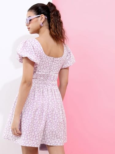 Image of Tokyo Talkies Women's Short Sleeves Square Neck Printed Dresses | Stylish Dresses | Casual Dresses