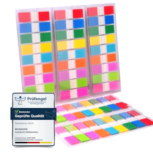 Marque Page Adhesif,moinkerin 900 Pièces Sticky Notes Couleur Feuillets Autocollants Index Tabs PET Multicolore pour les Signets, l'étude, le Bureau