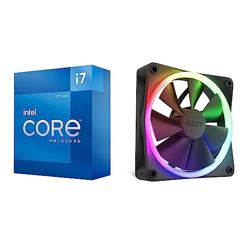 Image of Intel Core i7-12700K Desktop Processor 12 (8P+4E) Cores up to 5.0 GHz Unlocked LGA1700 600 Series Chipset 125W & NZXT F120 RGB Fans - RF-R12SF-B1 - Advanced RGB Lighting Customization - Black