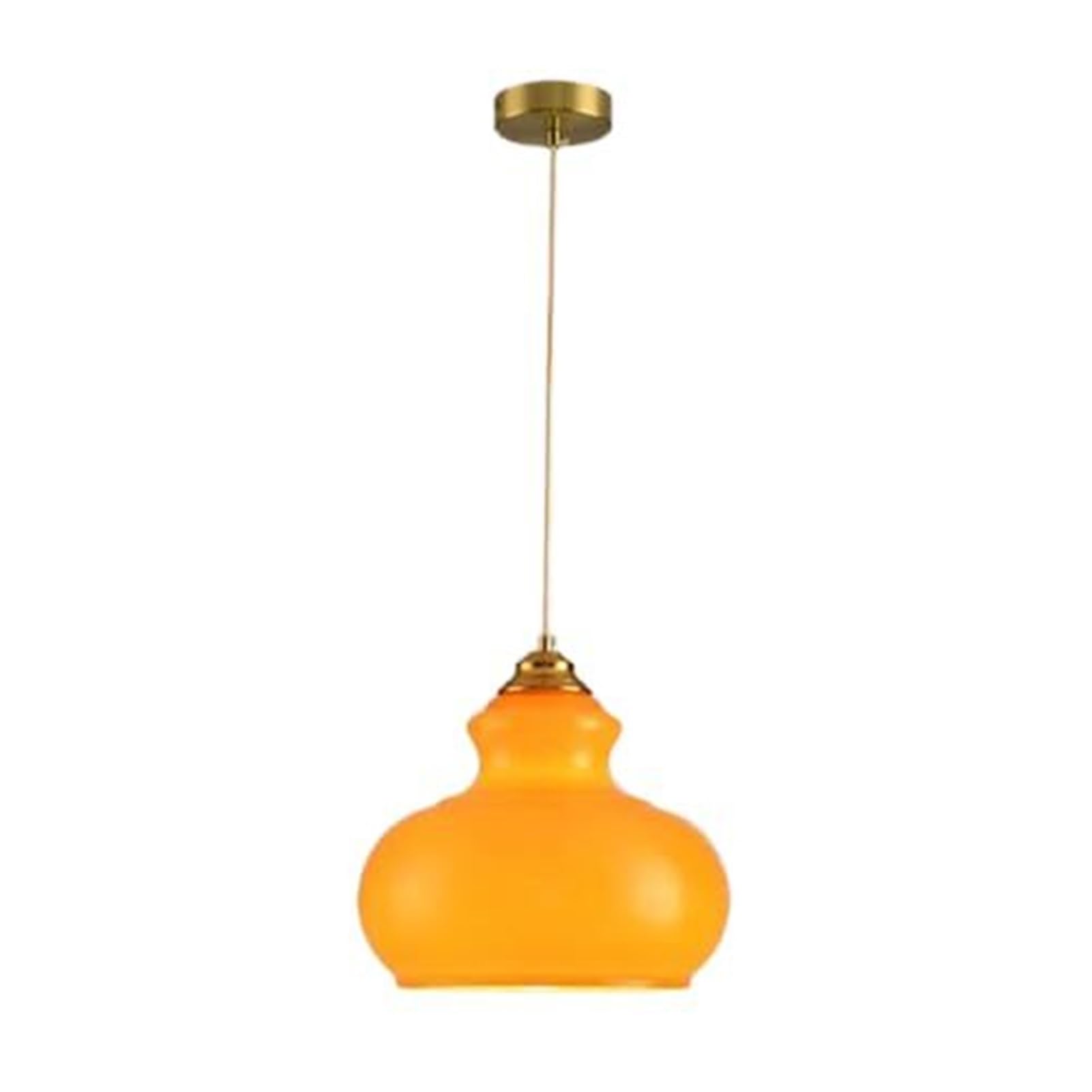 KBUUKYYXouy Mid Century Modern Milk Glass Globe Pendant Lamp Chandelier Hanging Lighting Ceiling Fixture Vintage Gold for Kitchen Island Bedroom Dining Room Hallway(Orange)