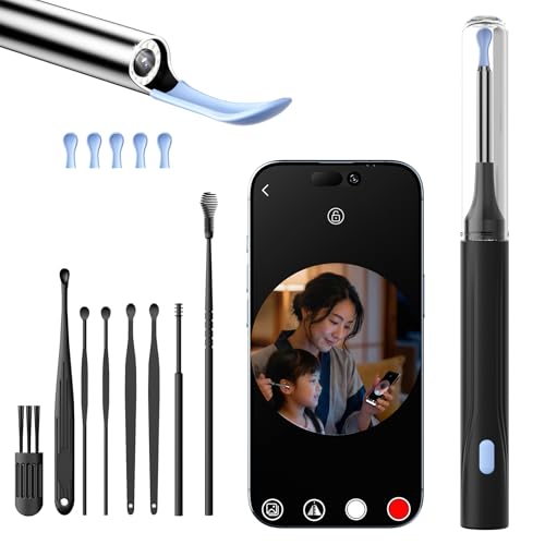 耳かき カメラ付き【最新進化版 3000W画素！】みみかき カメラ 耳掃除 みみかき インカメ カメラ付き耳かき 耳垢取り 6LEDライト カメラつき耳掻き 極細レンズ 録画 写真 左右反転機能 IP67防水 WIFI接続 Type-C充電 9点セット 子供/大人/お年寄り iOS/Android対応 日本語説明書付き TAREASS