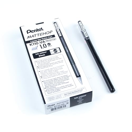 Pentel Arts Hybrid Mattehop Bolígrafos Gel 1.0mm Pack 12 miniatura 1