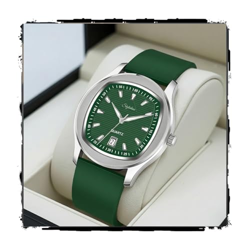 Image of styledose Minimalist dial Softest Adjustable Silicon Belt Quartz Analog Date Display Wrist Watch for Men