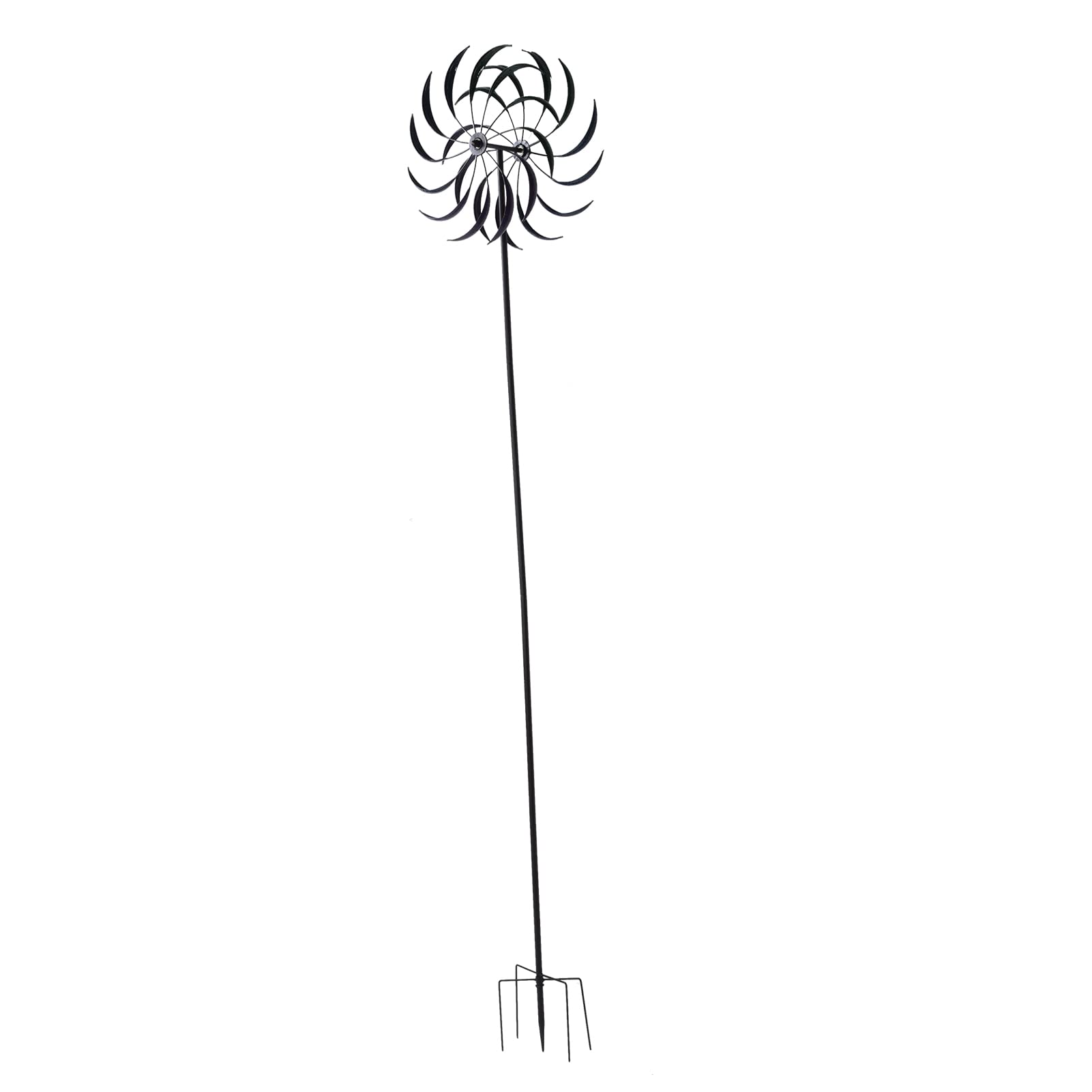 Molinillo de Viento de Jardín de Doble Capa, Molino de Viento de Metal Resistente con Estaca de Tierra, Construcción de Hierro Resistente Al óxido, Rotación Suave sobre Rod