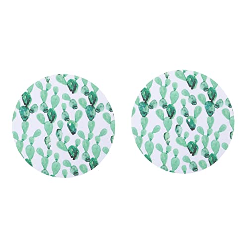 iplusmile 2 Uds Base Verde Suculenta Computadora Portátil Deslizamiento para Patrón Mousepad Oficina Pequeña Mesa Teclado Accesorios para El Hogar Redondo Goma Juego Circular con Cover