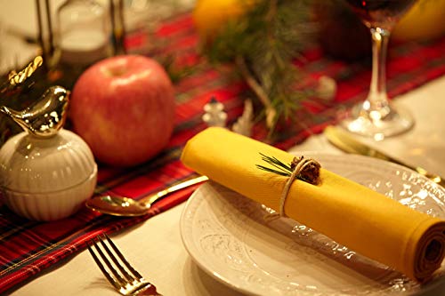 KOFFOTA Cotton Napkins for Dinner.Thanksgiving Cloth Napkins Fall Table Decorations Thick,Whashable,Durable Easy Care for Everyday Use,Parties, Restaurants.1818 (Gold,Set of 12)