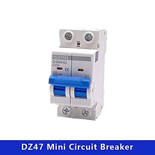 Disjoncteur miniature 2 broches 400V Type C 6A pour tableau électrique sur rail DIN 36mm - 3