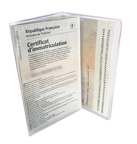 col Etui Carte Grise Cristal Transparent Fabrication Française Porte Papier Voiture