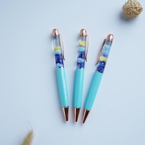 Image of Heart Ballpoint Pen Unique Floating Glitter Stationery Perfect Valentines Birthday Party Favor Gifts(Blue)