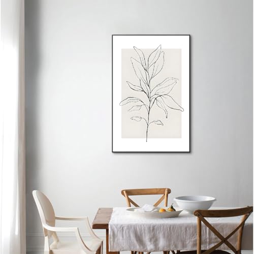 アートパネル ポスター 壁掛け インテリア 絵画 植物葉のラインアート 部屋のアクセント アルミ合金枠 完成品 鮮やか 新築祝い 装飾用品 (40x60cm(16x24in),1) [2]