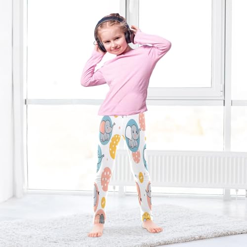 Bolaz Toddler Girls Leggings Printed Yoga Pants Leggings Circle Cute Elephant for Kids4