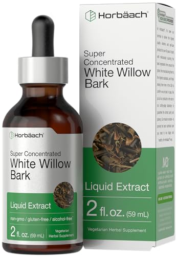 Horbach White Willow Bark Extract Tincture | 2 Fl oz | Alcohol Free Liquid Supplement | Super Concentrated | Vegetarian Non-GMO Gluten Free