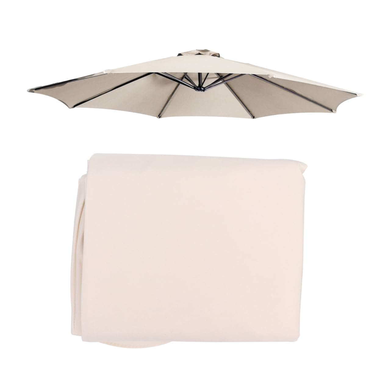 ifundom Ombrellone da Giardino 3 Metri Beige in Poliestere Protezione UV