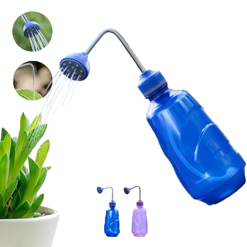 Shyllin Regadera Bonsai 450ml,Regadera Pulverizador Plantas Pequeña,Botella Pulverizadora de Mano con Botella Blanda, Adecuado para Plantas pequeñas, plántulas, Plantas en macetas (Azul)