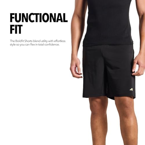 Image of Boldfit Shorts for Men Training Gym Shorts for Men Workout Lightweight Running Short for Man Badminton Short for Boys Breathable Gym Wear for Boys Half Pant for Running, Cycling, Workout, Pickleball