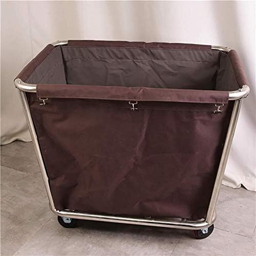 Commercial Laundry Cart with Silent Wheels for Hotel Dorm Room Apartment Use - Heavy-Duty Laundry Trolley for Easy Transport and Nization,Brown-Talla única