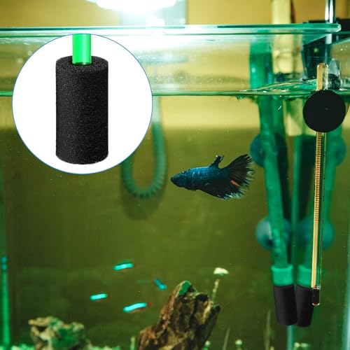 Image of Xinjoduz 6 PCS Aquarium Filter Sponge, Round Black Pre-Filter Sponge for Aquarium Shrimp Fry Fish Tank Filter Pump Sponges Replacement Foam Cover Accessories (3.2 inch x 1.6 inch, 0.8 inch Hole)