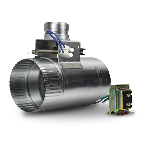 Image of Suncourt ZoneMaster 4-Inch Normally Closed Motorized Damper - Power Close /Spring Open 24V Vent Damper, Stud Mount Transformer Included (ZC204S)