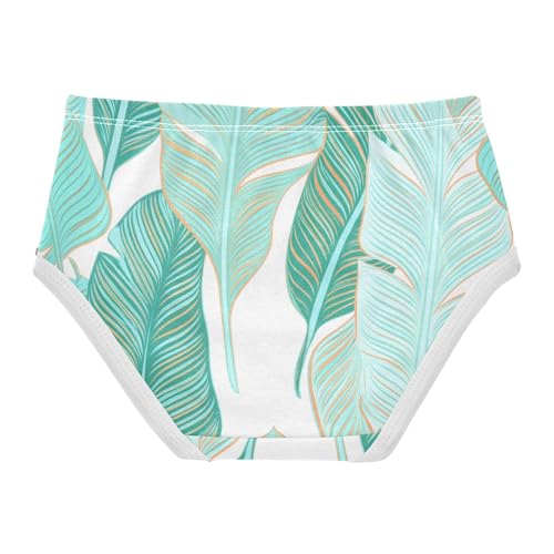Artistic Toddler Girls Underwear 2t Cotton Little Girl Panties Tropical Banana Leaves Turquoise Briefs Undies Kids2