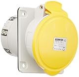 SCSI 63 iec - Sockel/s Befestigung 10o HP IP44/54 3-polig + Neutral+Erde 63A 110V 4h