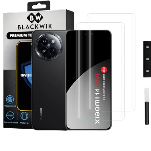 Image of Blackwik Premium Curved UV Tempered Glass For Xiaomi 14 Civi 5G Cellphone (Transparent, Pack of 2) Advanced Border Less Full Screen Coverage UV Screen Protector Guard With Installation Kit
