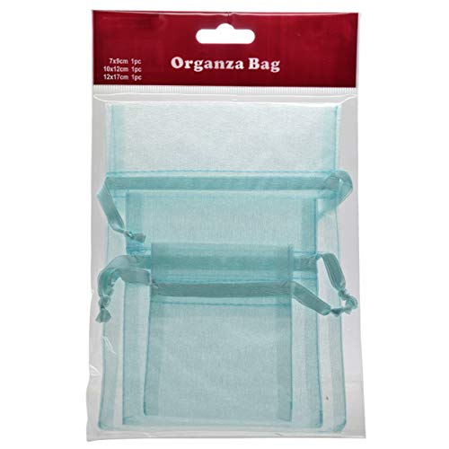 Piccolino Bastelbedarf Lot de 3 Pochettes sachets Organza Vert Menthe 7x9cm, 10x12cm, 12x17cm - Pochette Cadeau, Emballage Cadeau, bourses, Sac Cadeau Mariage Cover